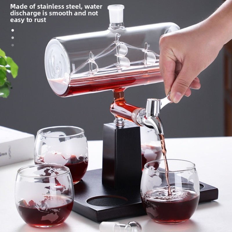 Decanter Aerator Set - Decanter Anggur Kaca Tempered untuk Penggunaan