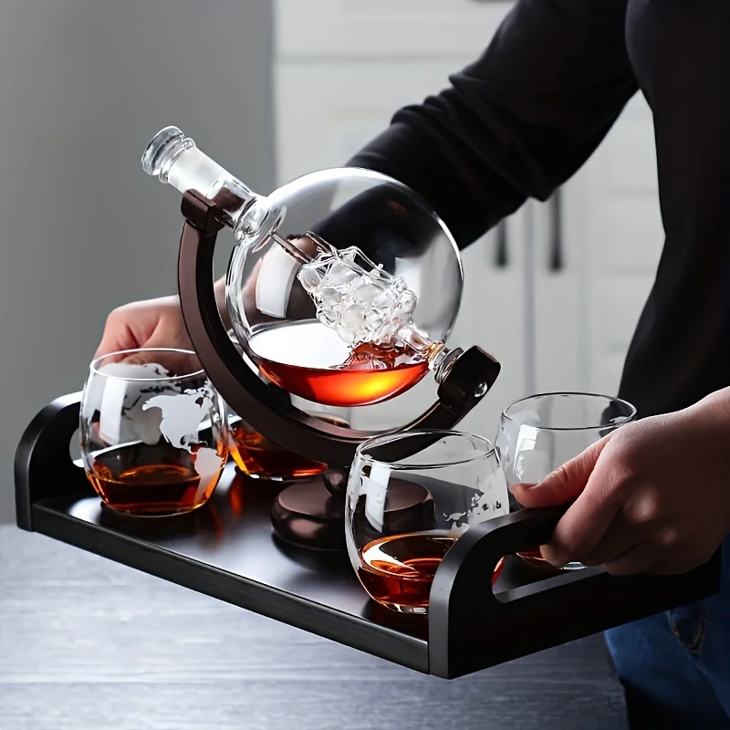 Decanter Aerator Set - Botol Dekanter Wiski Bentuk Bola Dunia