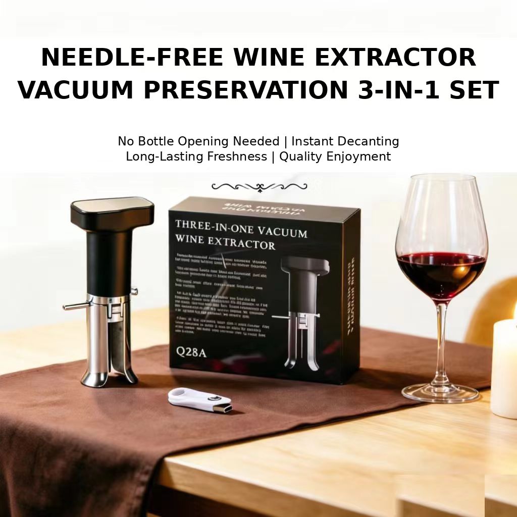 Decanter Aerator Set - Pembuka Tutup Botol Anggur, Alat Ekstraktor