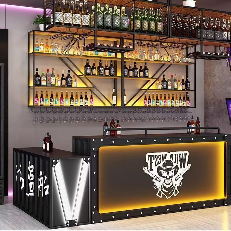 Wine Beer Restaurant - Rak anggur gantung dinding Rak bercahaya