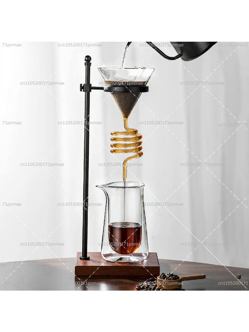Decanter Aerator Set - Set Dripper Kopi Kaca Spiral Elegan