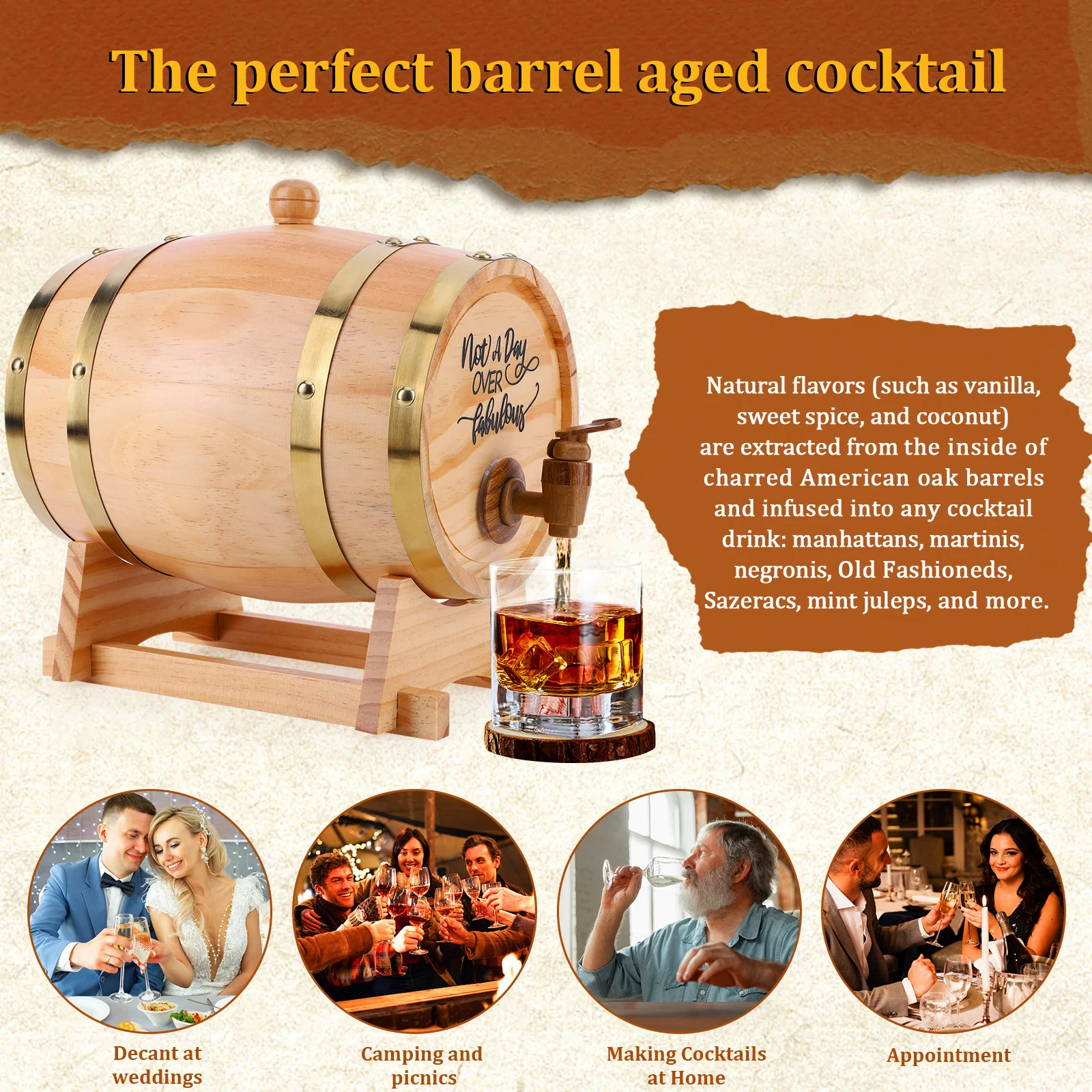 Tong Wiski Kayu 3L dengan Dudu - Wine Beer Tequila ulasan dan harga