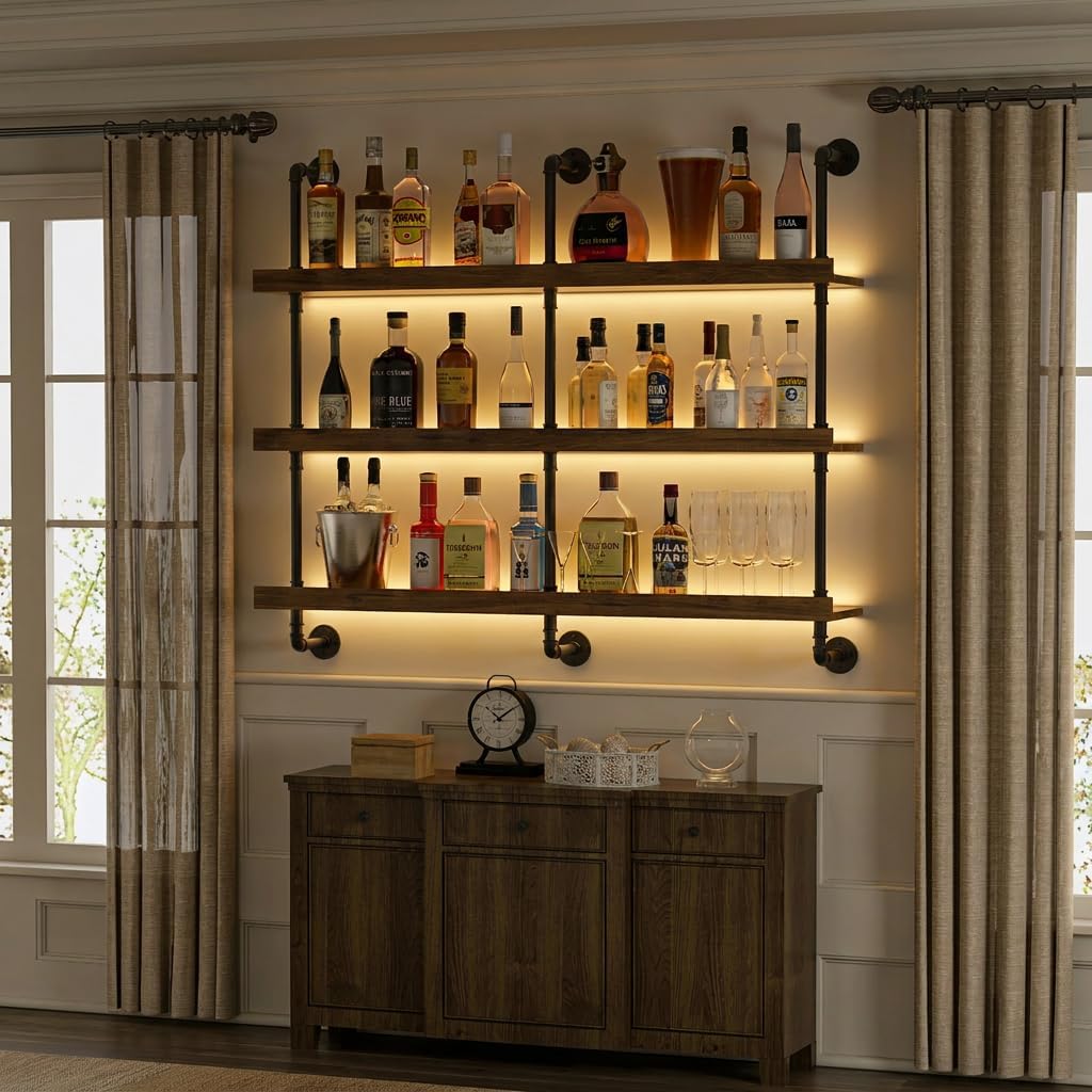 Rak Anggur Dinding dengan Lamp - Wine Beer Liquor ulasan dan harga