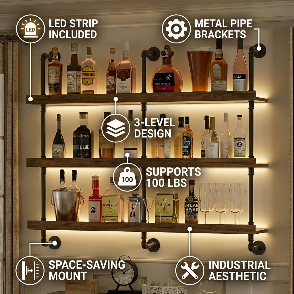 Rak Anggur Dinding dengan Lamp - Wine Beer Liquor ulasan dan harga